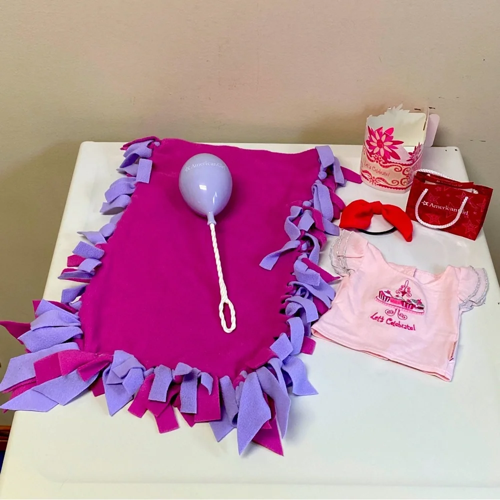 American Girl Sleepover Bundle Sleeping Bag Birthday Accessories 5 Pc